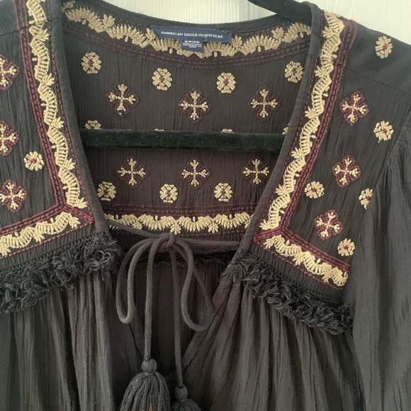 American Eagle Outfitters black boho dress size small - Picture 2 of 6